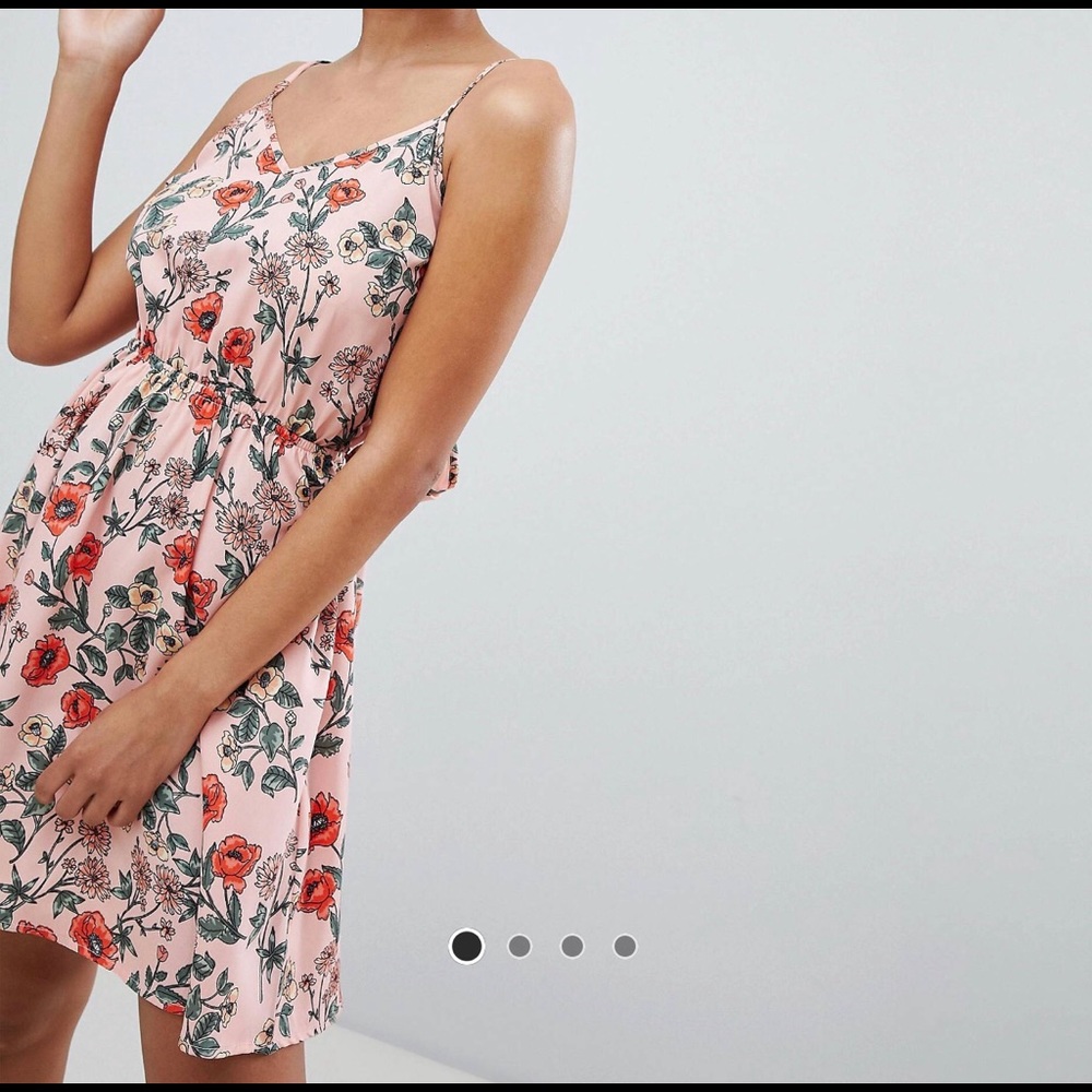 Boohoo Floral Strappy Mini Dress